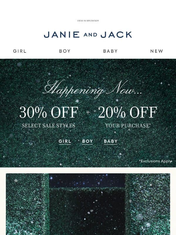 Our family matching tartan, now on sale email from Janie and Jack