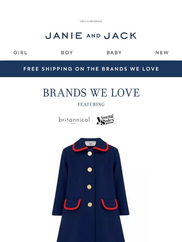 Discover the British brands we love email from Janie and Jack