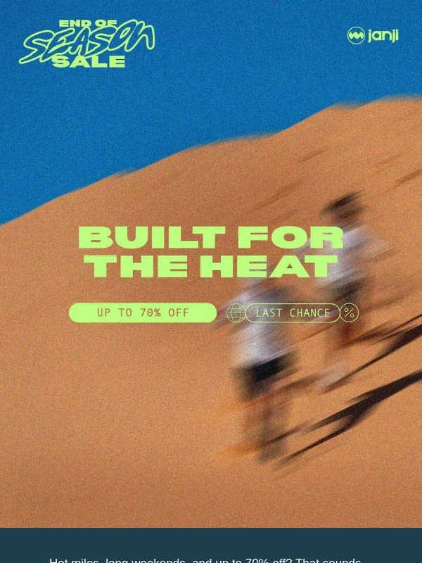 Hot Miles, Cool Prices email from Janji