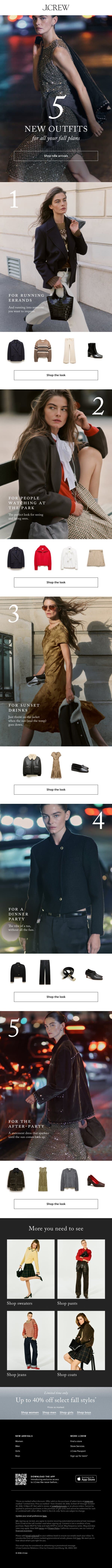 Fall invites? We have outfits for that… email from J.Crew screenshot