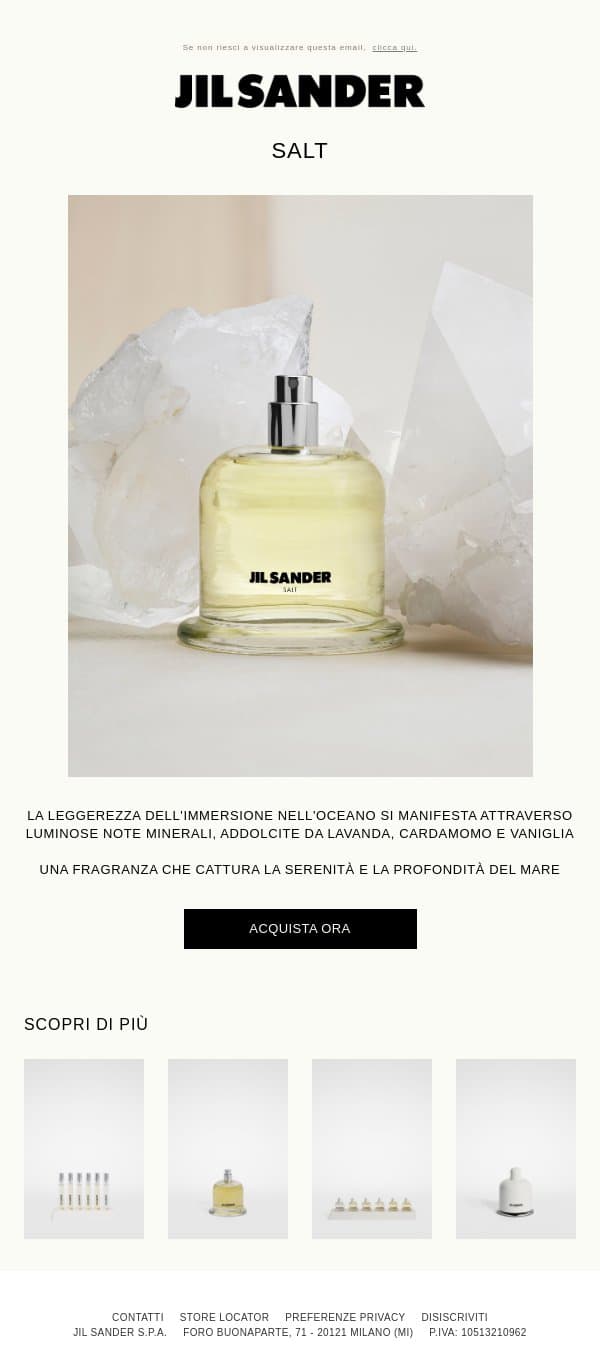 Olfactory Series 1 - Chapter II email from Jil Sander screenshot