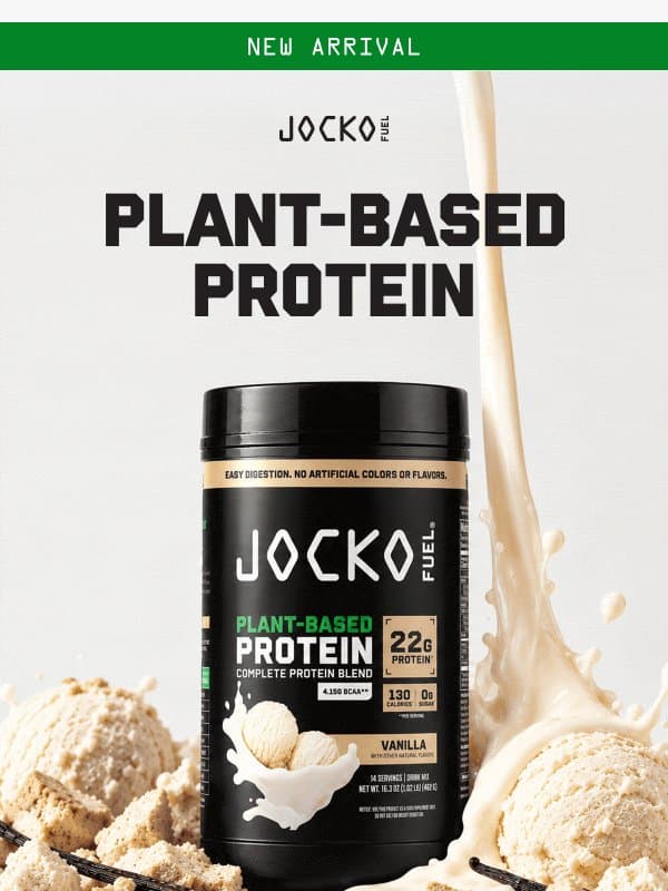 NEW: Plant-Based Protein 🌱 email from Jocko Fuel