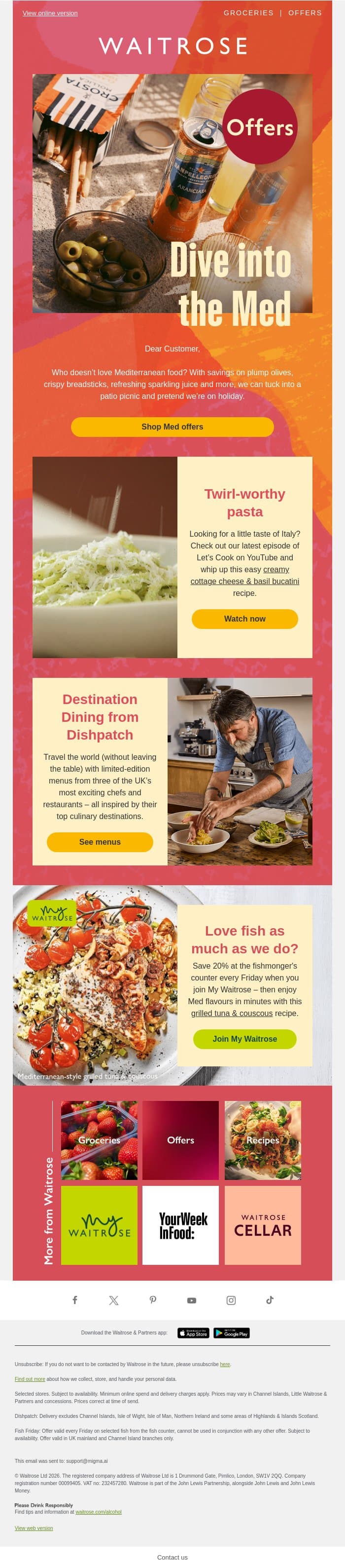 Let’s pretend we’re on holiday 🏖️☀️ email from John Lewis screenshot