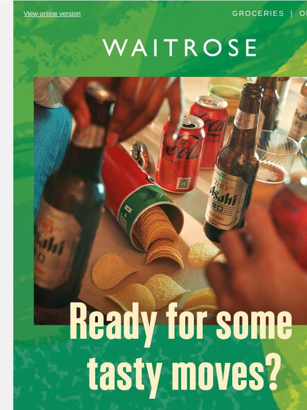 Get ahead of the game with snacks & drinks ⚽ email from John Lewis