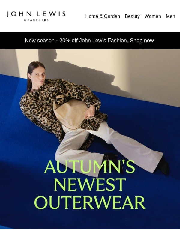 How to style your outerwear for the season email from John Lewis