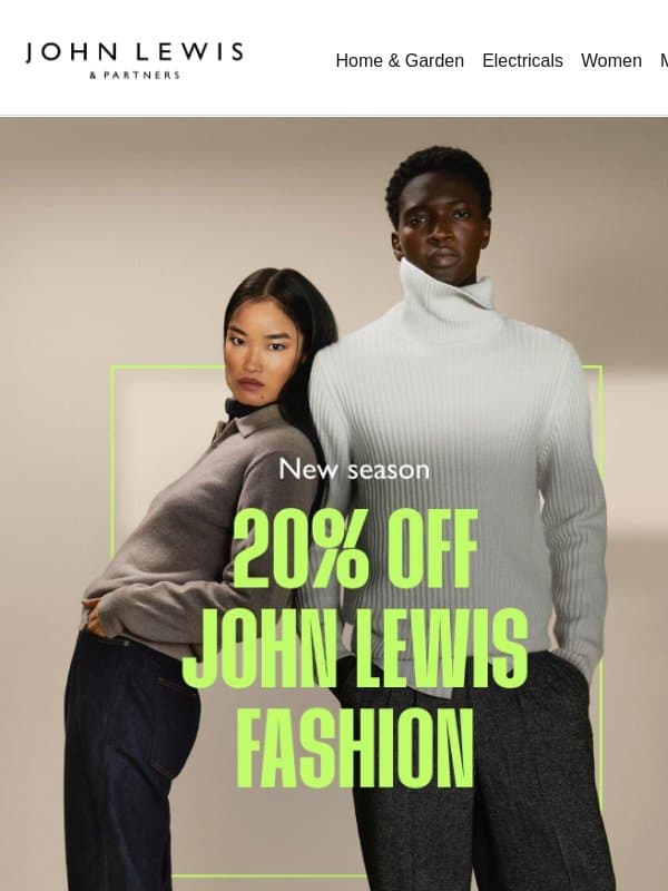 20% off John Lewis Fashion email from John Lewis