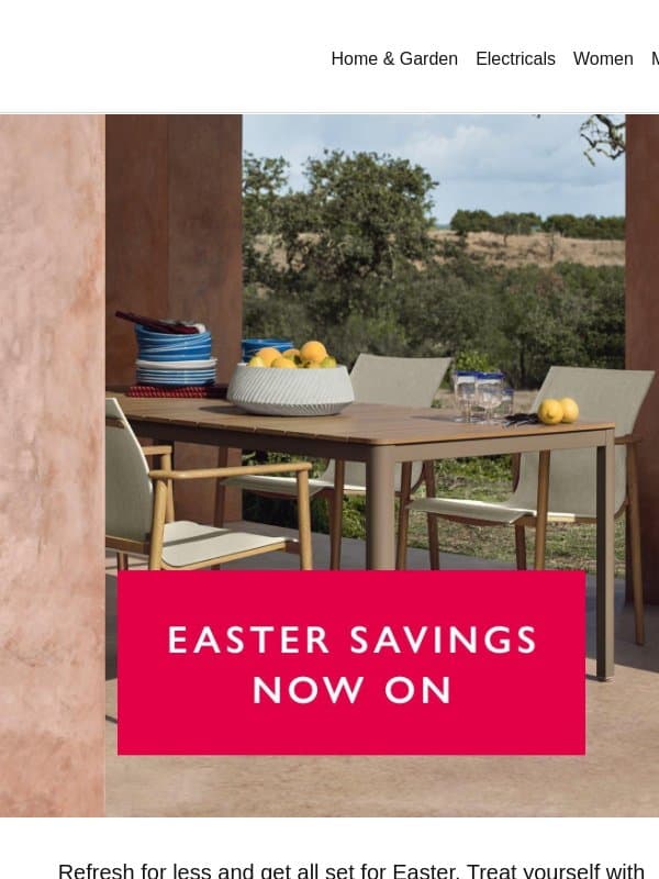 Treat yourself this Easter with 20% off selected Home email from John Lewis
