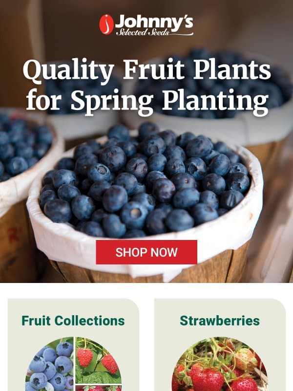 Order Fruit Plants Early email from Johnny's Selected Seeds