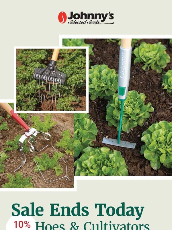 10% Off Ends Today: Hoes & Cultivators email from Johnny's Selected Seeds