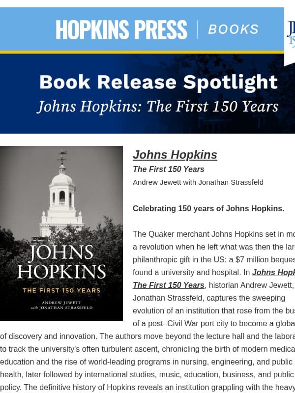 Celebrating 150 Years of Johns Hopkins 🏫 email from Johns Hopkins University