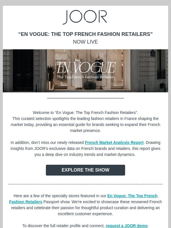 Industry Insights: Your Blueprint for French Market Growth email from Joor