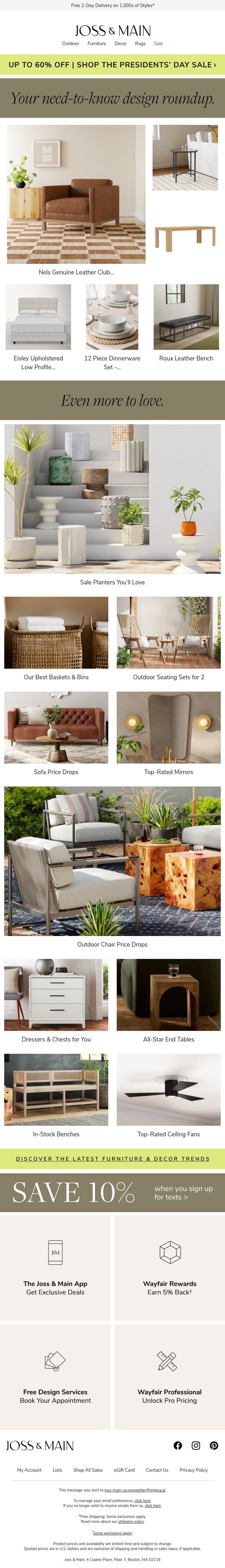 Curated for you ♡ The Nels Accent Chair email from Joss & Main screenshot