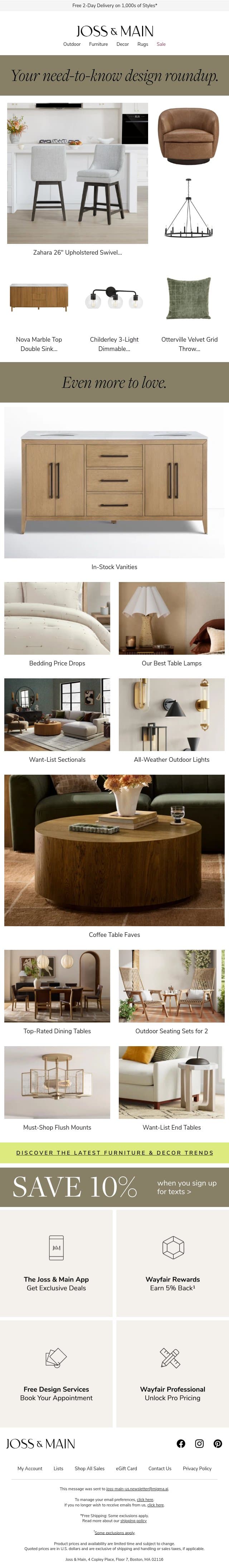 Worth a peek: the Zahara Bar Stool email from Joss & Main screenshot