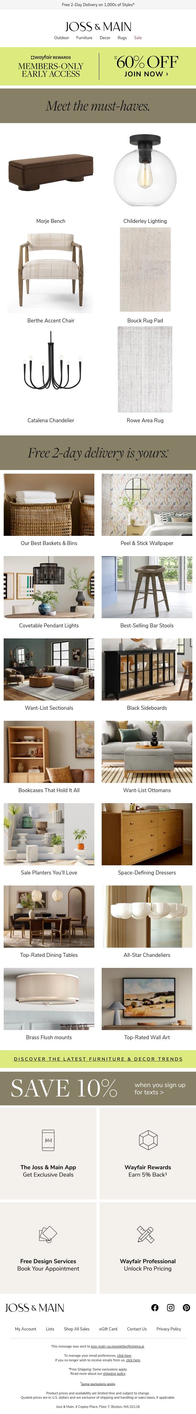 ᨓ Morje Bench ᨓ 10/10 would recommend email from Joss & Main screenshot