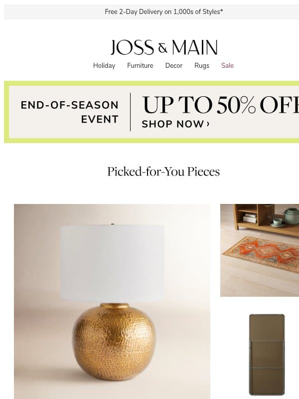 The mercury table lamp is trending big this week email from Joss & Main