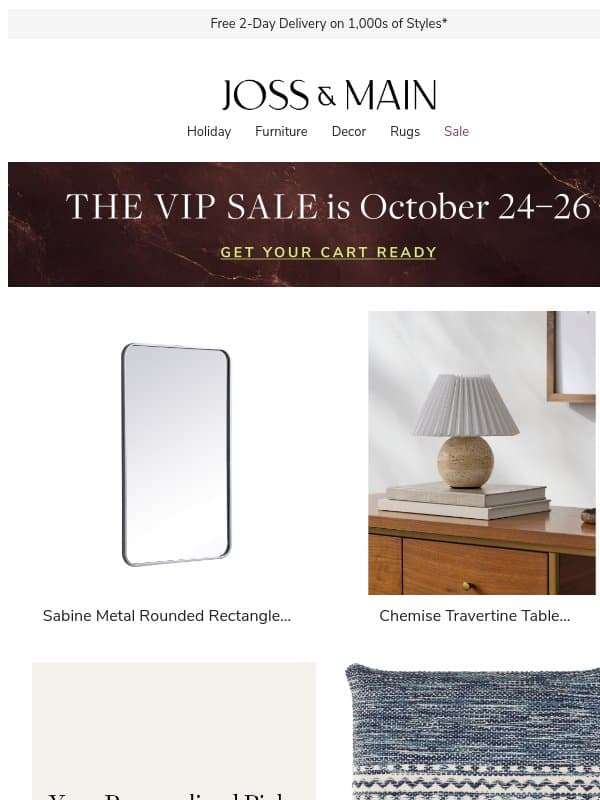 ♡ Is the sabine wall & accent mirrors meant for you? email from Joss & Main