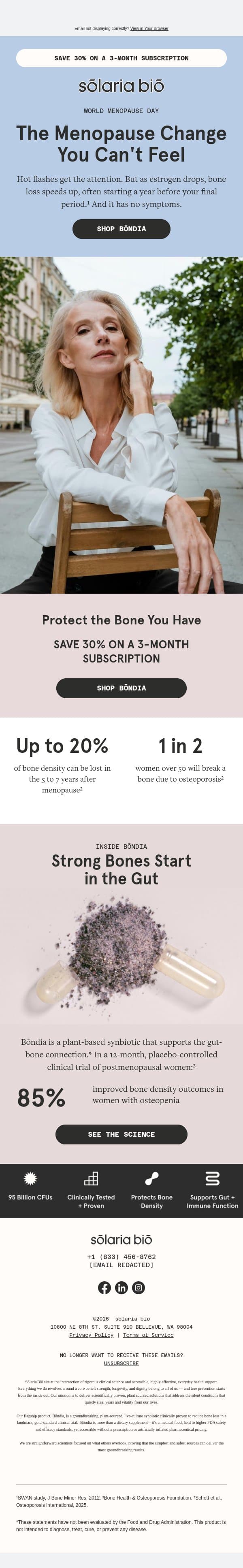 The menopause change you can't feel email from Journa Health screenshot