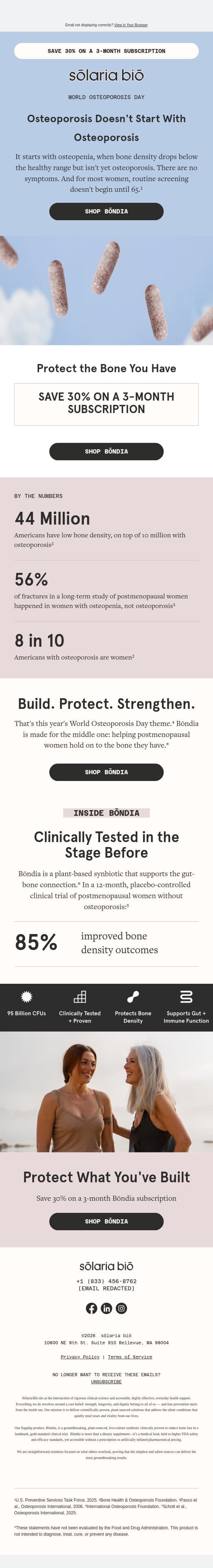 Osteoporosis doesn't start with osteoporosis email from Journa Health screenshot