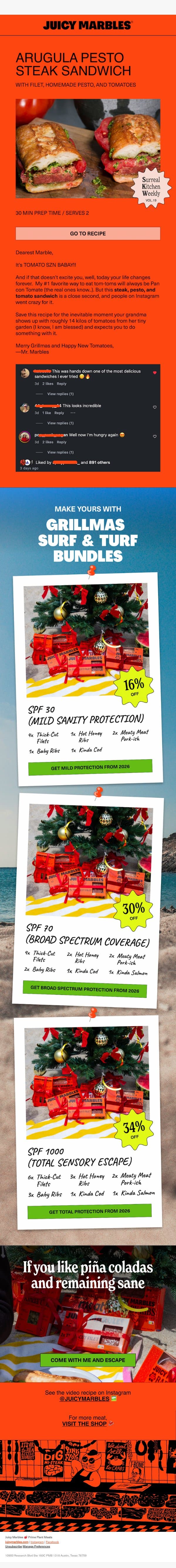 Our (semi) VIRAL Sandwich 🥪 SKW 19 email from Juicy Marbles screenshot