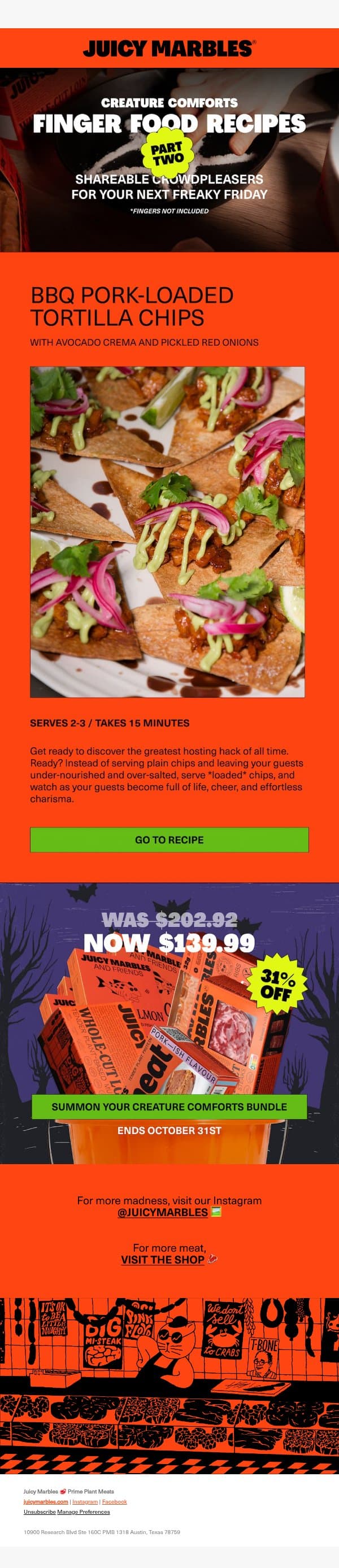 Halloween Finger Food: Ep. 02 email from Juicy Marbles screenshot