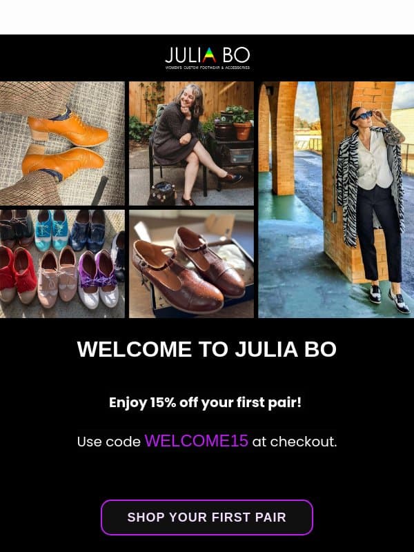 Welcome to Julia Bo 💜 email from Julia Shoemakers