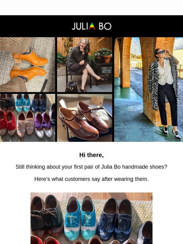 Come back and explore 👠 email from Julia Shoemakers
