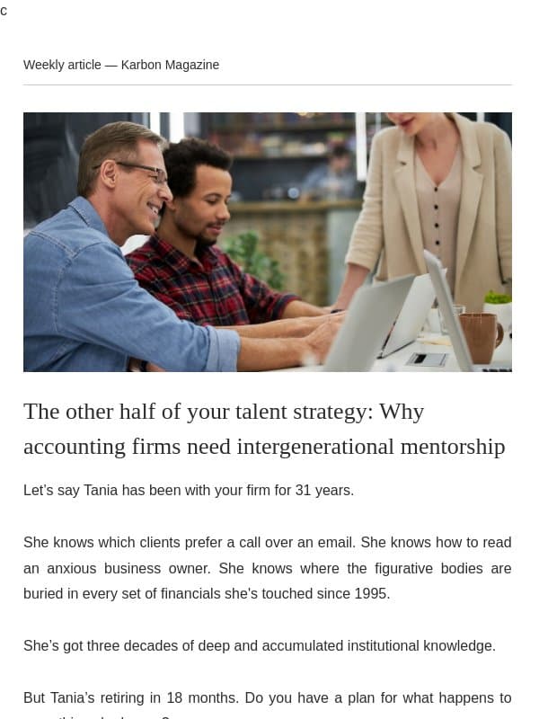 When 30 years of experience evaporates email from Karbon