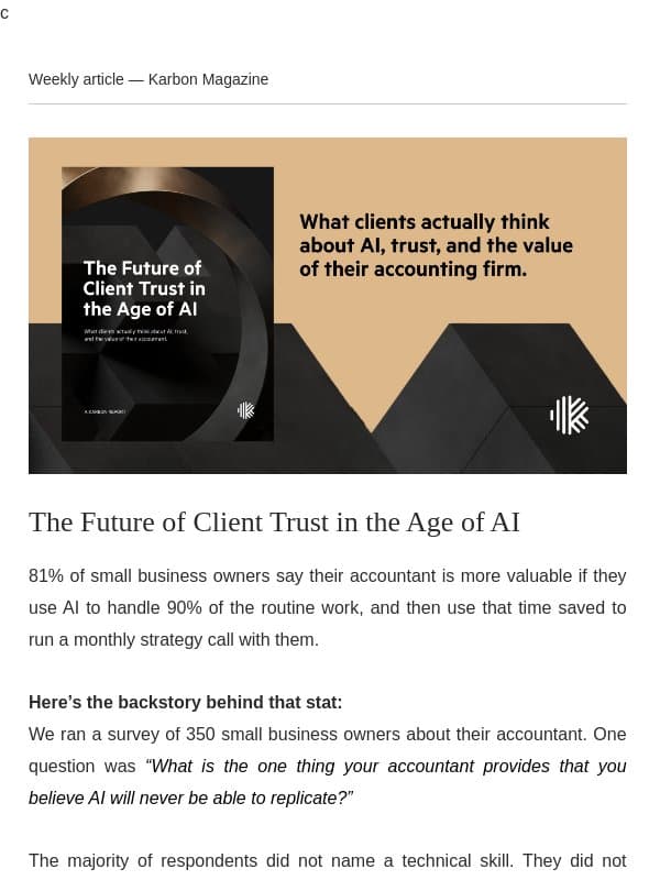 Your clients want you to use AI email from Karbon