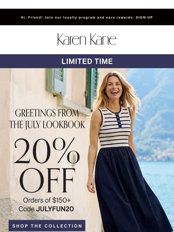 One Last Look Before It Ends email from Karen Kane