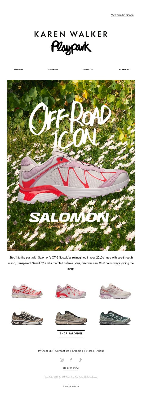 Salomon: Nostalgia Range email from Karen Walker screenshot