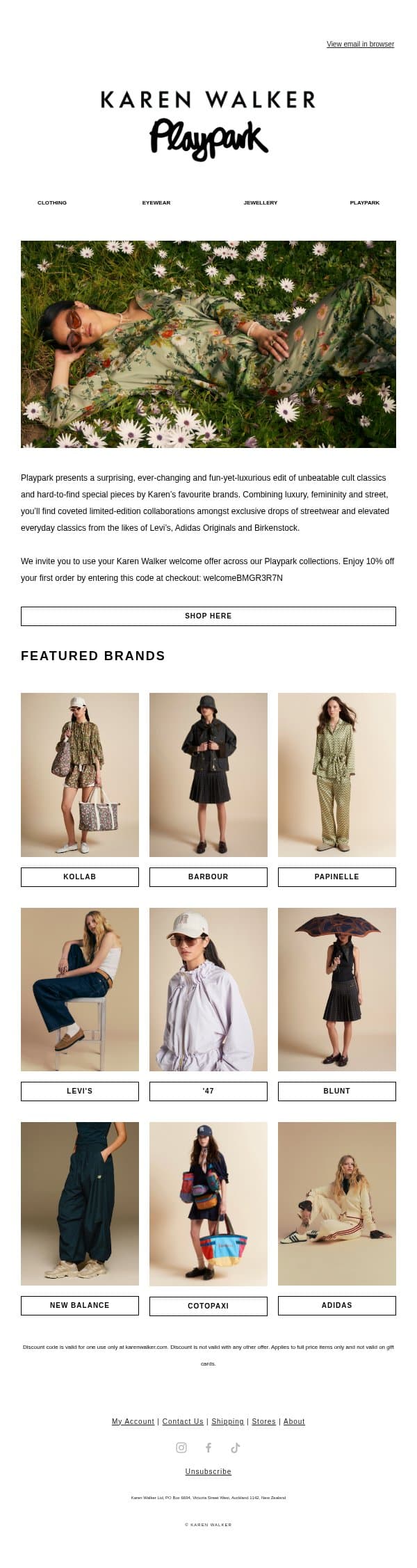 Introducing Playpark By Karen Walker email from Karen Walker screenshot