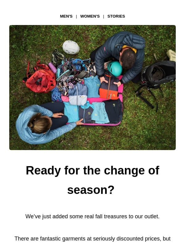 Pssst…we’ve restocked the outlet! email from Karpos