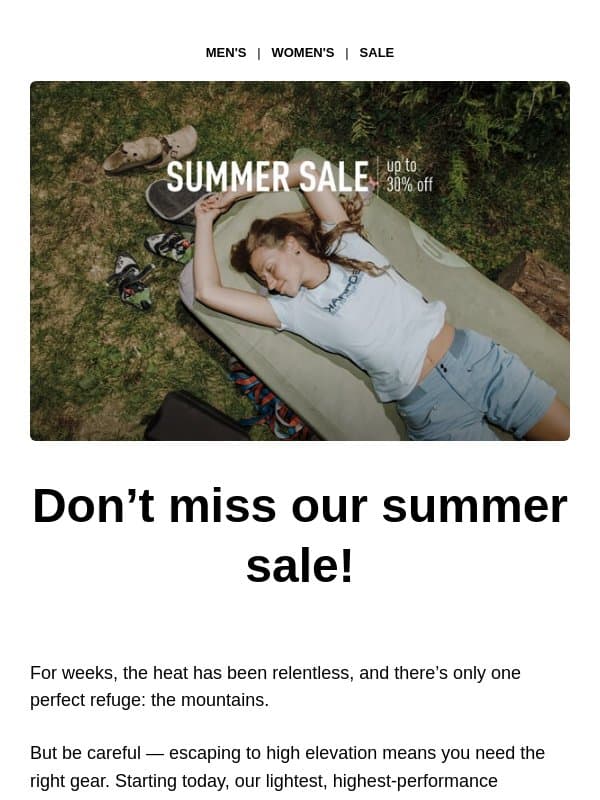 Temperatures are rising and prices are dropping | Up to 30% off email from Karpos