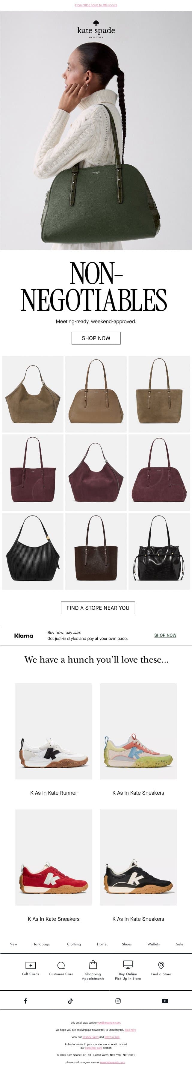 Totes that do it all email from Kate Spade screenshot