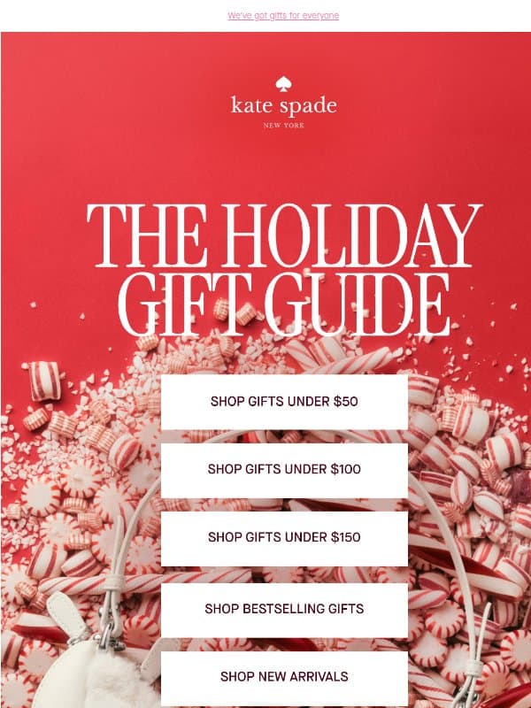 The Holiday Gift Guide is here! 🎁 email from Kate Spade