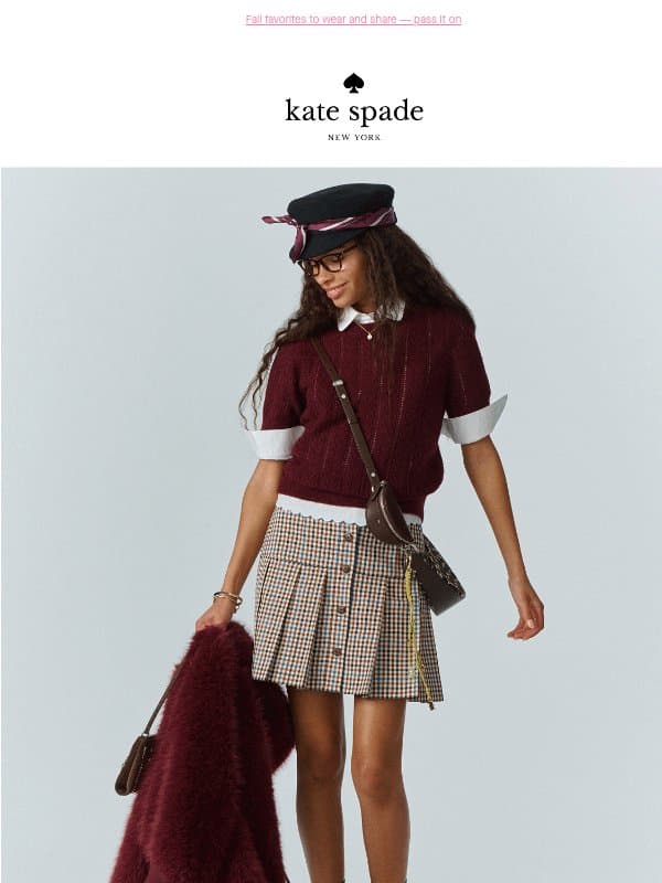What to wear now email from Kate Spade