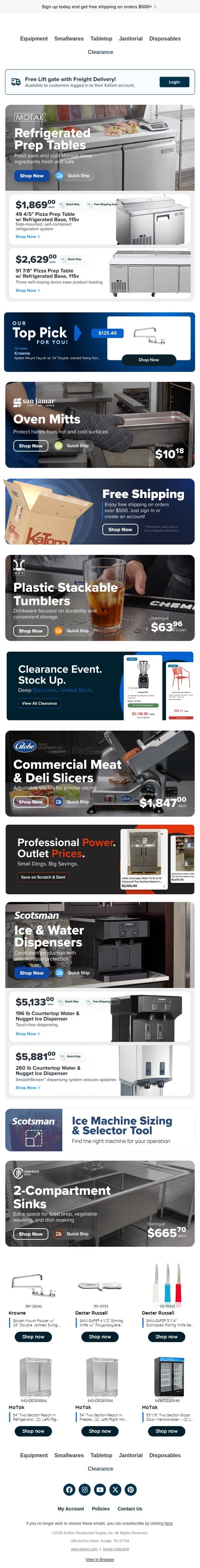 đź’ˇ Smart solutions start here email from KaTom Restaurant Supply screenshot