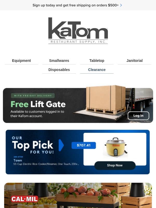 💥 Bring more to the table email from KaTom Restaurant Supply