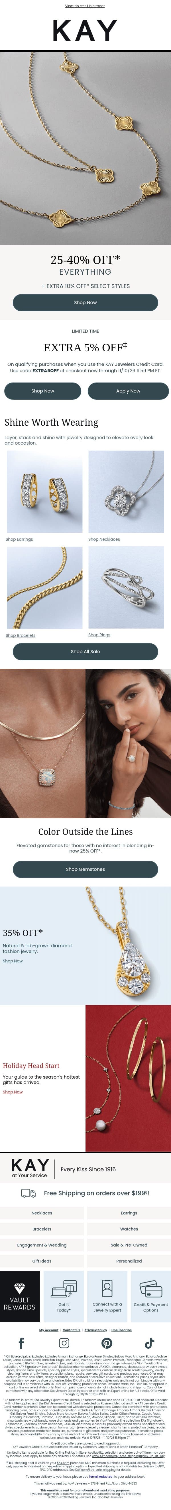 Your Next Obsession? It’s on Sale! ✨ email from Kay Jewelers screenshot