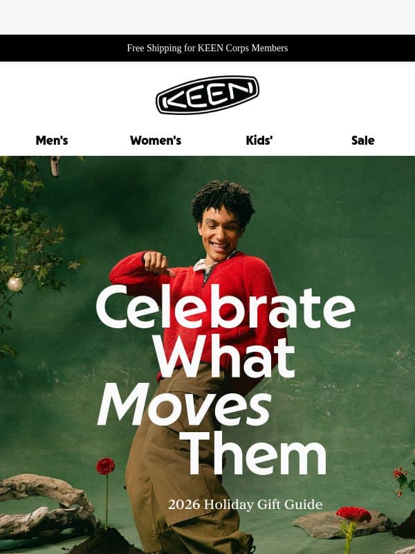 The 2026 Holiday Gift Guide Is Here! email from Keen Footwear