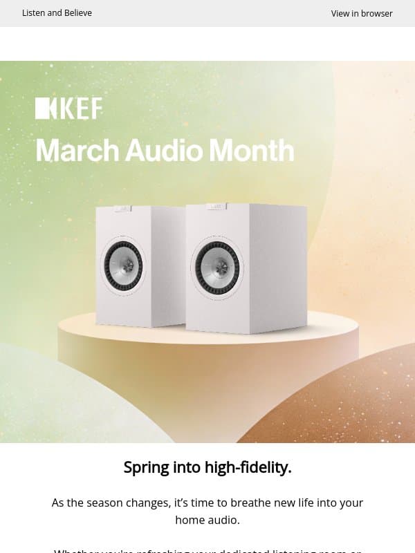 Refresh your home with better sound. email from KEF