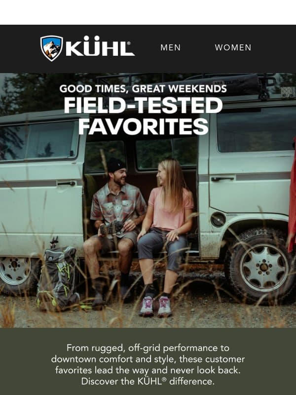 Field-Tested Favorites email from Kühl