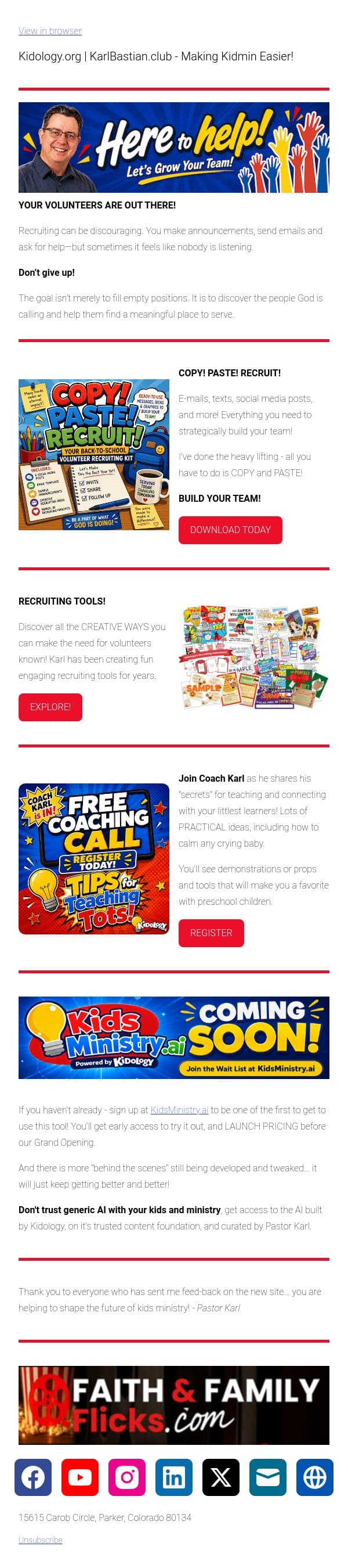RECRUITING as fast as COPY! PASTE! RECRUIT! email from Kidology screenshot