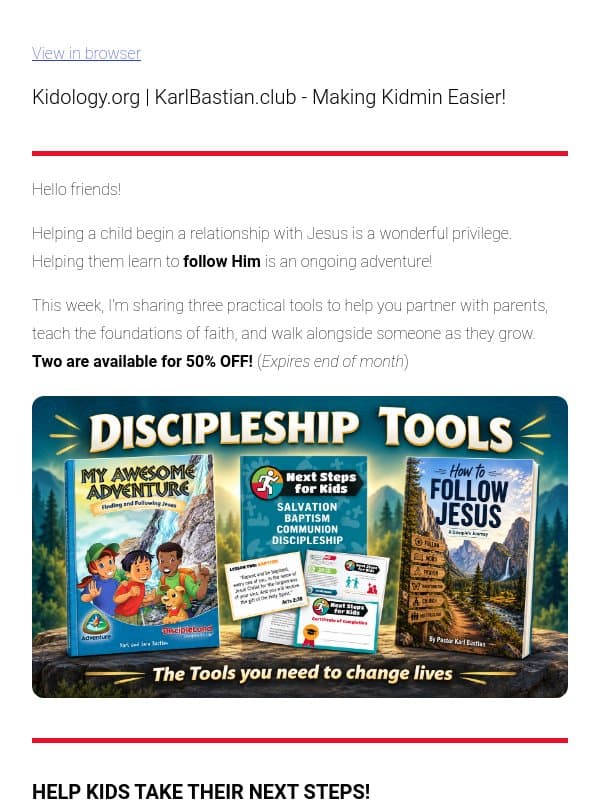 Making Kids Discipleship Easy — and Effective! 3 Tools You'll LOVE! email from Kidology