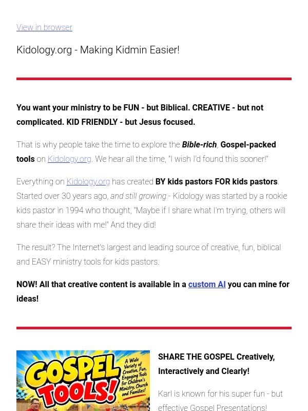 FREE Webinar Tomorrow - PLUS what wise leaders need.... email from Kidology