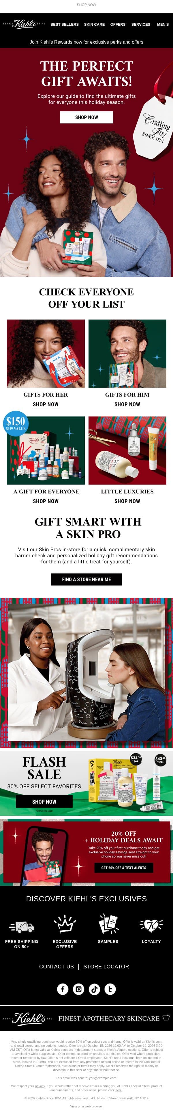 Our Holiday Gift Guide is Here! ๐ email from Kiehl's screenshot