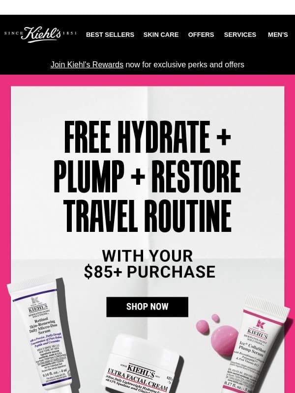The Secret To Hydrated, Plump & Restored Skin 💧 email from Kiehl's