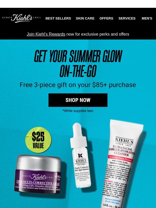 Get Your Summer Glow On-The-Go ☀ email from Kiehl's