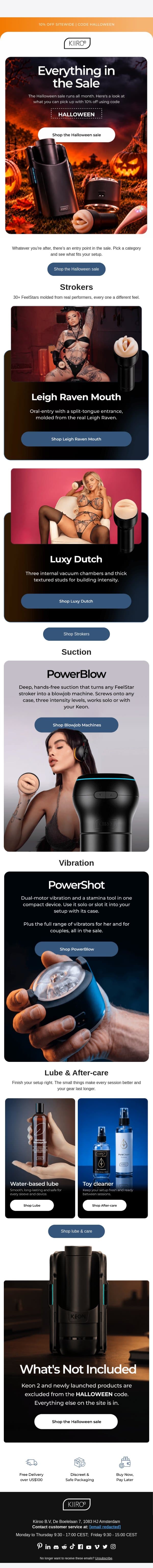 Not sure where to start? email from Kiiroo screenshot