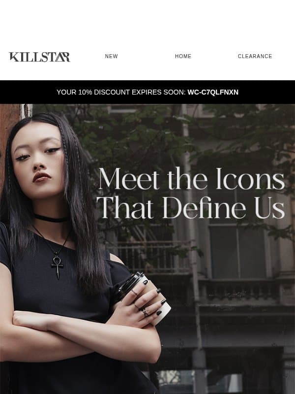 15% off your first KILLSTAR look 🌙 email from Killstar